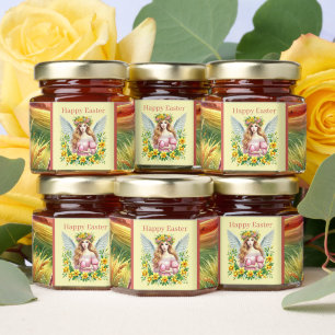 Beautiful Happy Easter Angel Honey Jar Favors