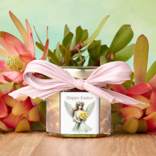 Beautiful Happy Easter Angel Honey Jar Favors