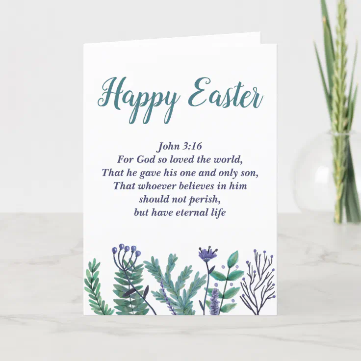 Beautiful Happy Easter Bible Verse John 316 Holiday Card Zazzle