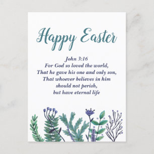 Beautiful Happy Easter John 3:16 Bible Verse Postcard