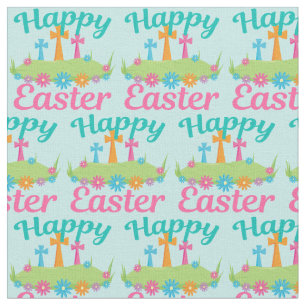Beautiful Happy Easter Religious Fabric