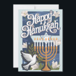 Beautiful Happy Hanukkah Holiday Card<br><div class="desc">Beautiful Hanukkah card with a greeting printed on the back .</div>