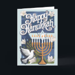 Beautiful Happy Hanukkah Holiday Card<br><div class="desc">Beautiful Hanukkah card with a greeting printed on the back .</div>