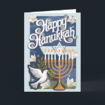 Beautiful Happy Hanukkah Holiday Card<br><div class="desc">Beautiful Hanukkah card with a greeting printed on the back .</div>