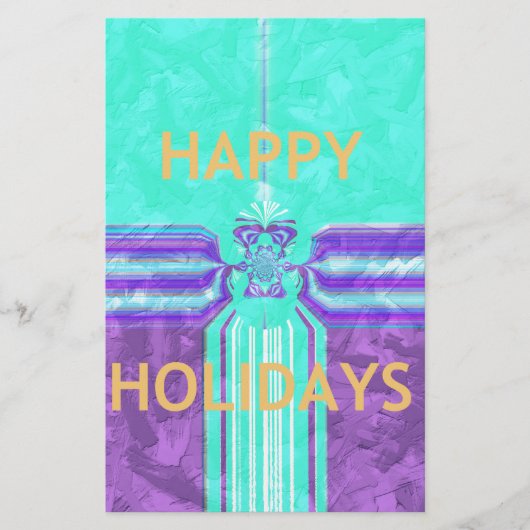 Beautiful Happy Holidays Blue Cyan  vector design (Front)