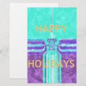 Beautiful Happy Holidays Blue Cyan  vector design (Front/Back)