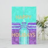 Beautiful Happy Holidays Blue Cyan  vector design (Standing Front)