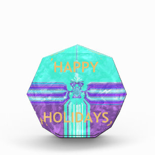 Beautiful Happy Holidays Blue Cyan vector design Award