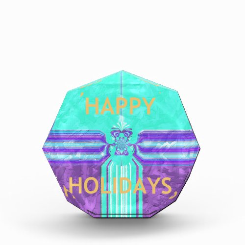 Beautiful Happy Holidays Blue Cyan  vector design Award