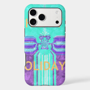 Beautiful Happy Holidays Blue Cyan vector design iPhone 17 Pro Max Case