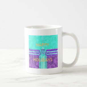 Beautiful Happy Holidays Blue Cyan vector design Coffee Mug