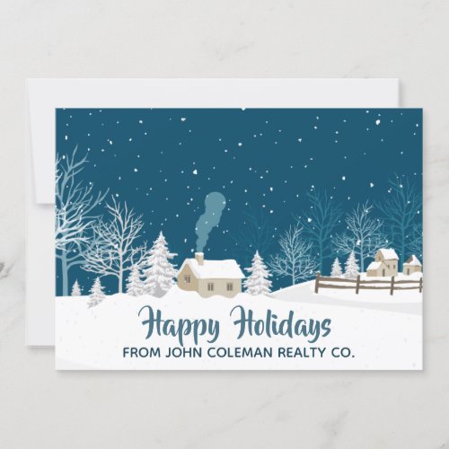 Beautiful Happy Holidays Winter Corporate Business Holiday Card