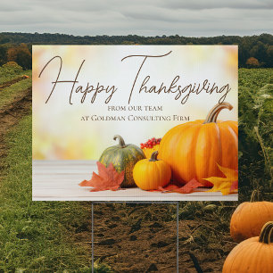 Beautiful Happy Thanksgiving Custom Business Yard Sign