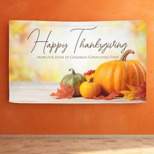 Beautiful Happy Thanksgiving Customizable Business Banner