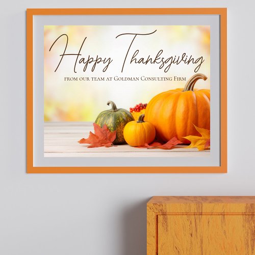 Beautiful Happy Thanksgiving Customizable Business Poster