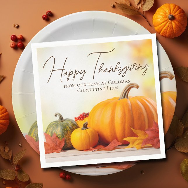 Beautiful Happy Thanksgiving Customizable Party Napkins (Creator Uploaded)