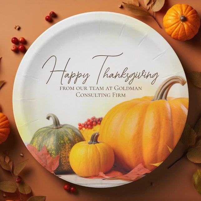 Beautiful Happy Thanksgiving Customizable Party Paper Plates (Creator Uploaded)