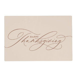 Beautiful Happy Thanksgiving script Placemat