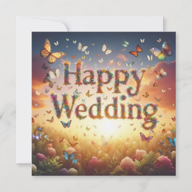 Beautiful Happy Wedding Greeting Cards  (Front)