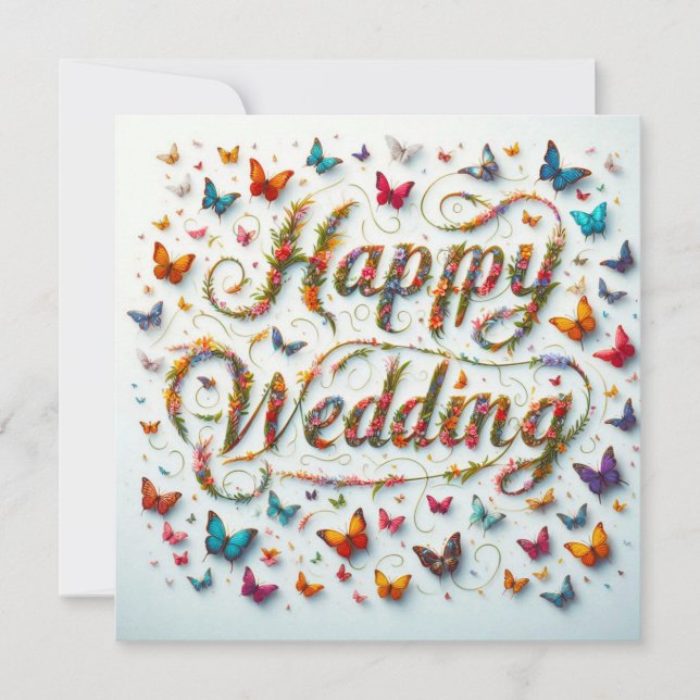 Beautiful Happy Wedding Greeting Cards  (Front)