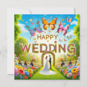 Beautiful Happy Wedding Greeting Cards