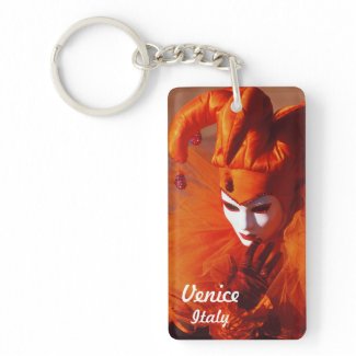 Beautiful Harlequin Double-Sided Rectangular Acrylic Keychain