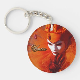 Beautiful Harlequin Double-Sided Round Acrylic Keychain