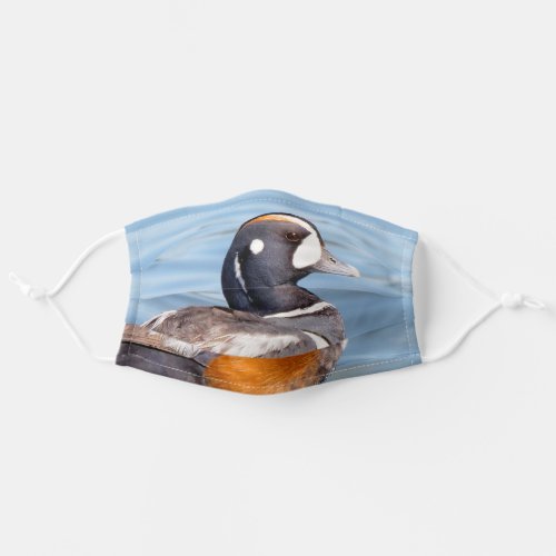 Beautiful Harlequin Duck on the Rock Adult Cloth Face Mask