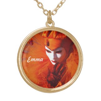 Beautiful Harlequin Round Pendant Necklace