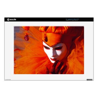 Beautiful Harlequin With Orange Costume Laptop Decal