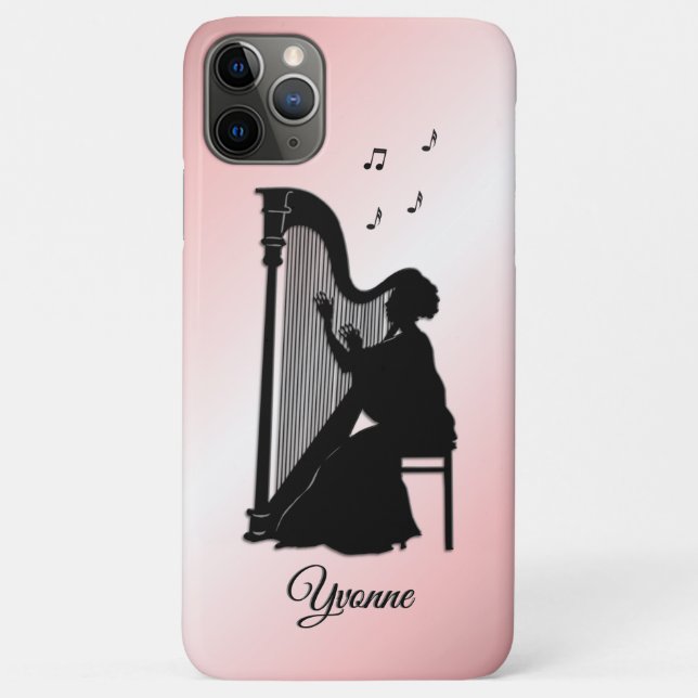 Beautiful Harp Player Personalized Case-Mate iPhone Case (Back)