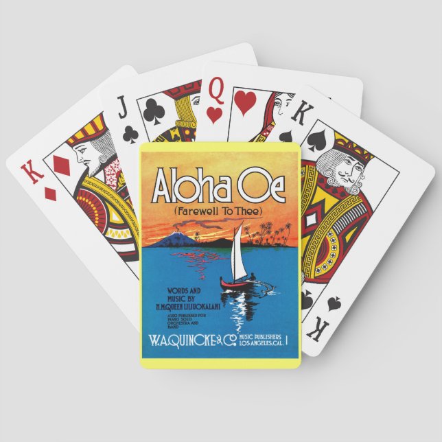 Beautiful Hawaii: ALOHA OE Farewell to Thee Poker Cards (Back)