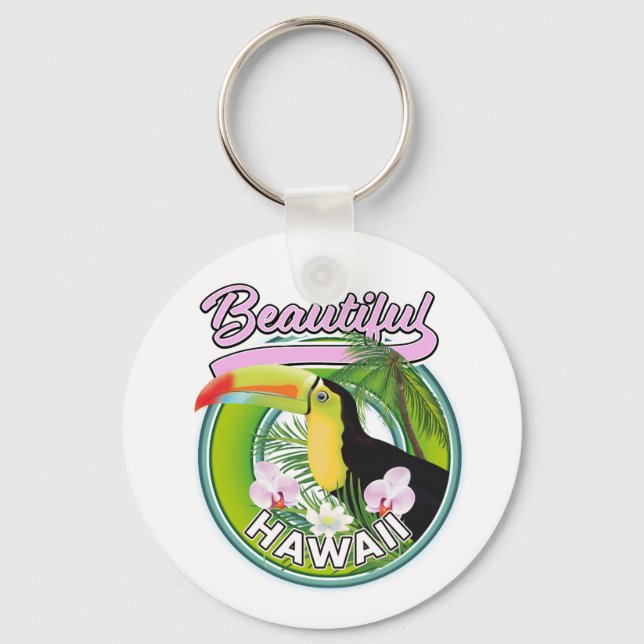 beautiful Hawaii travel logo Keychain (Front)