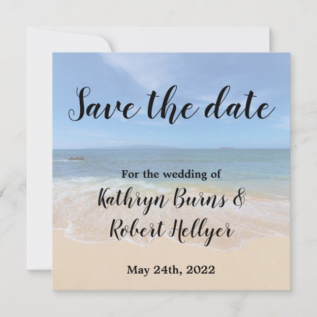 Beautiful Hawaiian Beach Save the Date (Front)