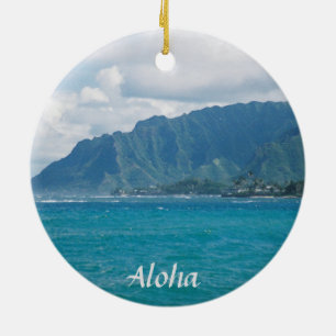 Beautiful Hawaiian Christmas Ceramic Ornament