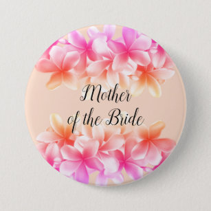 Beautiful Hawaiian Flowers Bridal Shower ID Button