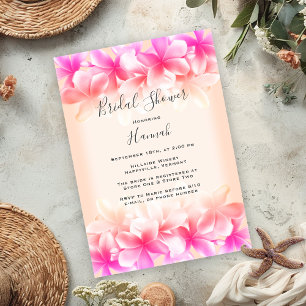 Beautiful Hawaiian Flowers Bridal Shower Invitation