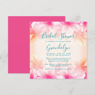 Beautiful Hawaiian Flowers Bridal Shower Square Invitation