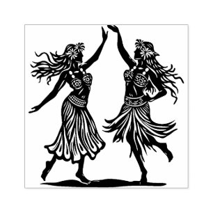 Beautiful Hawaiian Hula Dancer Rubber Stamp