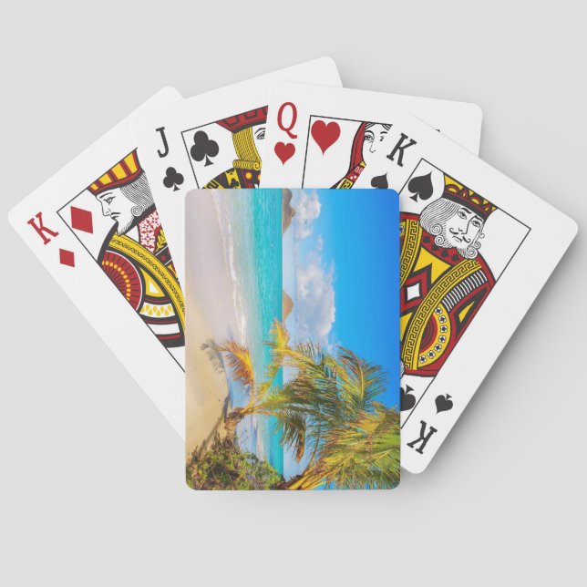 Beautiful Hawaiian Island Beach Poker Cards (Back)