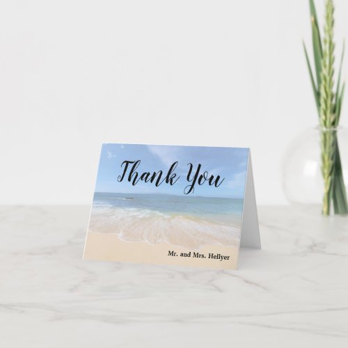 Beautiful Hawaiian Sandy Beach Thank You Card