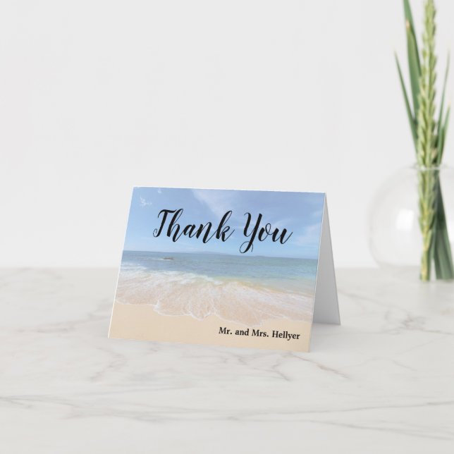 Beautiful Hawaiian Sandy Beach Thank You Card (Front)