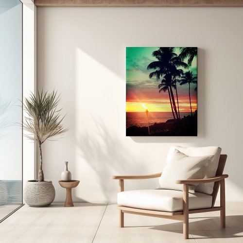 Beautiful Hawaiian Sunset Stretch Canvas Print