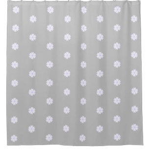 Beautiful Heart Flowers on Gray Shower Curtain