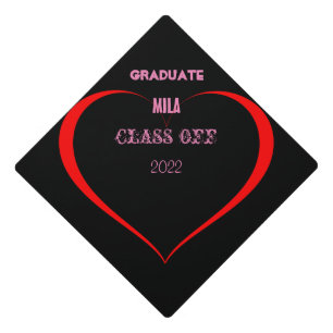 Beautiful heart graduation cap topper
