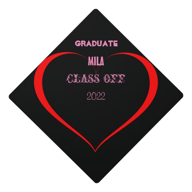 Beautiful heart  graduation cap topper (Front)