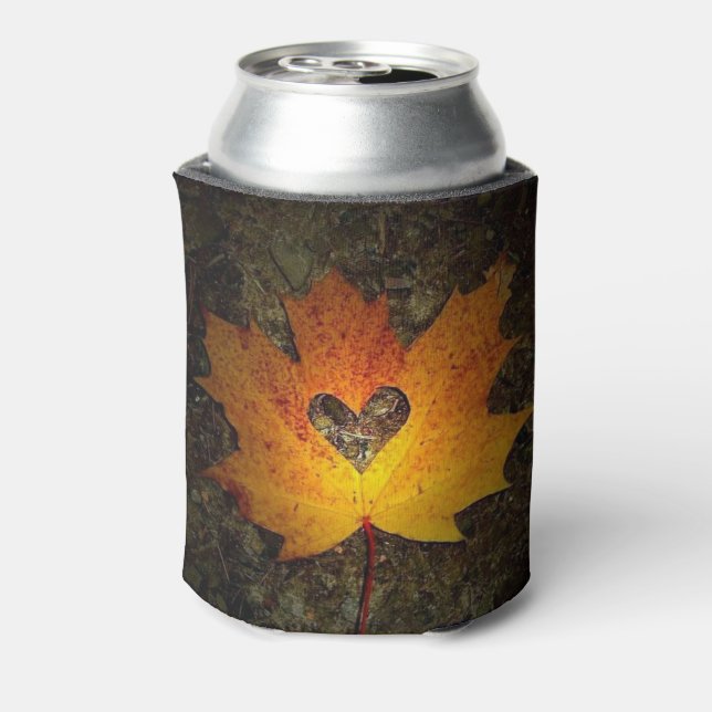 **BEAUTIFUL HEART IN LEAF AUTUMN** CAN COOLER (Can Back)