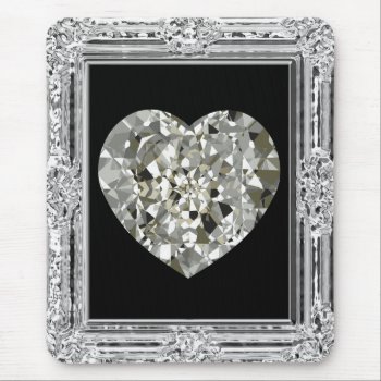 Beautiful Heart Of Diamonds Mousepad by mvdesigns at Zazzle