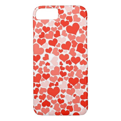 Beautiful Heart Shape Abstract Background Pink Red iPhone 87 Case