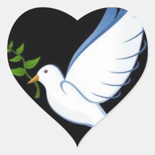 Beautiful Heart_Shaped Peace Dove Stickers